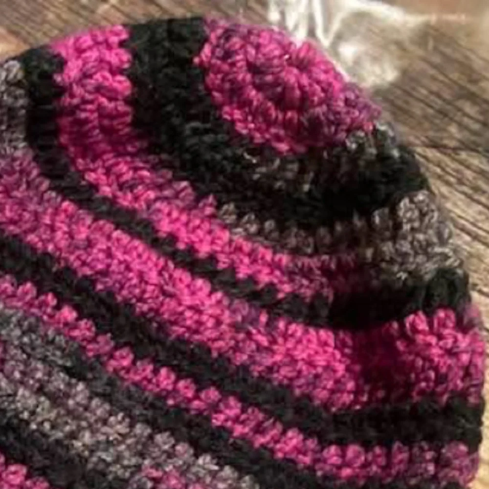 Striped handmade Knit Hat and glove  Set